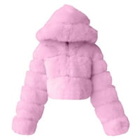 Iopqo puffer jakna Ženski ženski kaputi Žene kratki kapuljač s kapuljačom tople krznene jakna s dugim
