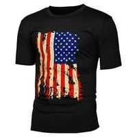 Ociviesr Muška retro majica kratkih rukava Majica u okruglom vratu Američka neovisnost Dan Ispiši muške veličine Velike košulje Majica Bulk