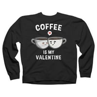 Kafa je moj majica za valentinovo atletski heather krem ​​grafički duks posade - dizajn od strane ljudi