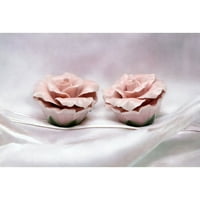 Ručno izrađena keramička ružičasta ružičasta ruža i paprika, kućni dekor, poklon za nju, poklon za mamu,