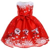 Haljina za djevojčice za djecu, dječje dječje djevojke Dječje djevojke Božićne santa claus Print haljina