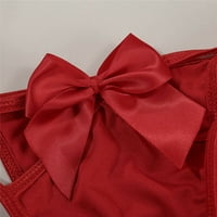 Cuoff odjeća dvodijelna bowknot prappy šuplje ženske erotske rublje crvene l