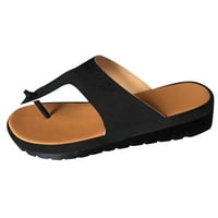 Ženske sandale Ljeto Flip-Flops Open TOE Rhinestone Casual Beach Stanovi Papuče za žene Crna veličina 7
