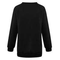 Juebong Valentinovo outfit odgovarajućim vrhovima pulover za parove Funny poklon ideja za njenu ženu laganu dugim rukavima dugih rukava, crne majice za žene, xxl