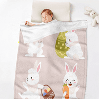 Uskršnji šarenik za zeko za kućni kauč krevet i kauč ultra-meko bacače pokrivače i poklone bacaju pokrivač za dječje djevojke dječake