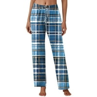 Hwmodou ženske hlače napisane tiskane visokog struka ravna noga modna pidžama meka labava casual bez