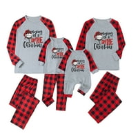 Uhly božićna porodična pidžama Podudarni set Xmas Holiday PJS za parove i djecu Sleep odjeća Crvena