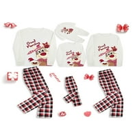 Božićna porodica Podudaranje pidžama setovi zapis za ispis tiskane vrhove pletene hlače xmas odmor za