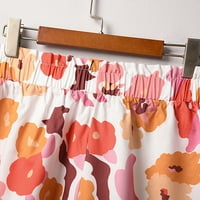 Ženske kratke hlače Aoujea Ljeto Plus size Ženske cvjetne tiske elastične strugove kratke hlače narančastom na odobrenju