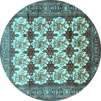 Ahgly Company u zatvorenom okruglom perzijskom svijetloj plavoj tradicionalnim prostirkama površina, 5 'krug