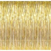 Novost Rhode Island 3 '8' Zlatna Tinsel folija Fringe na vratima za zavjese