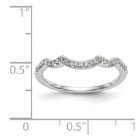 Čvrsti 14K bijeli zlatni vjenčani prsten sa CZ CUBIC cirkonijom veličine 6.5