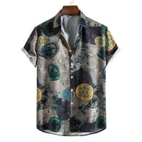 Muška modna bluza Top Patrioty Style Print Hawaii Ljeto Okrenite košulju ogrlice Spring Casual Revel Potpuno print Plažni odmor Skraćena rukavica