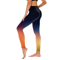 Joga hlače za žene visoko struk gradijentni tisak Trgovinski upravljač trbuh podižući joga hlače na otvorenom učvršćene sportne fitness hlače sportske teretane joga gamaše koje trče ženske hlače