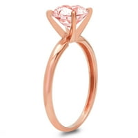 1.0ct okrugli rez ružičasti simulirani dijamant 18k ruža zlatna godišnjica za angažman prsten veličine 7.5