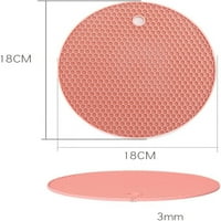 Kružna silikonska prostirka, vrući lonac toplotni izolacijski jastučić, multifunkcijski ćelijski silikonski vrući jastučić, neklizajuća silikonska izolaciona prostirka, višebojna, debljina