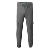 SNGXGN muške pantalone na teretnim hlačama sa džepovima Cargo Hlače za muškarce, tamno siva, veličina