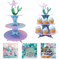 Mermaid rođendanski stalak za torte - Tier Party Cake stalak sirena za zabavu za podmorstvo pod morskom temom rođendana za tuširanje