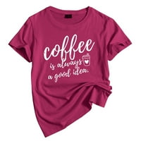 Yubatuo ženske vrhove ženske kreativne monogrammed otisnute okrugli vrat Comfy kratkih rukava T-Shir bluze za žene