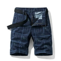 Odeerbi Muške kratke hlače Teretne hlače Multi džep labavi povremeni ravni noga plavi