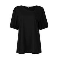 Ženski vrhovi V-izrez Ženska bluza Ležerne prilike sa čvrstim majicama Skraćene rukavske majice, košulje