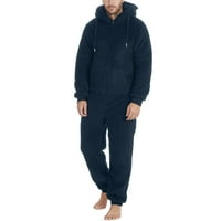 Duks za muškarce Dugih rukava sa kapuljačom pajama Casual Winter Warm Rompe Sleep Awer, Mornary, XXXXL