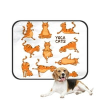 Crtani Funny Crvene mačke ikone rade na poziciji Joga Pet Dog Mačka krevet Pee Jastučići Mat jastuk
