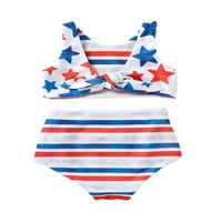 Douhoow 0- godina dječje djevojke 4. srpnja kupaći kupaći kostim ljetni zvjezdica tenk prugasti kupaći kostimi