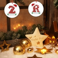 Wofedyo Dom i kuhinja Božićno pismo ukrasi Drveni božićni ukrasi za božićne stablo Viseći privjesni