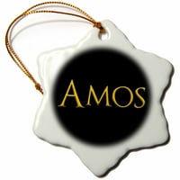Amos poznato ime čovjeka u SAD-u. Žuta na crnoj talisman pahuljicama porculana Ornament ONN-342910-1