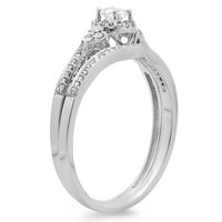 Dazzlingrock kolekcija 0. Carat 18k okrugli dijamantski ženski halo stil bridalni angažman prsten koji se podudaraju sa band set ct, bijelo zlato, veličina 6.5