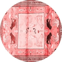 Ahgly Company u zatvorenom okruglom životinjskom crvenom tradicionalnim prostirkama područja, 6 'okruglica