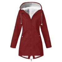 Kišne jakne za ženske vodene vjetrove za kišu s kapuljačom tople kabanice Jesen zimske jakne - pad ušteda