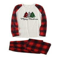 Glonme Podudaranje porodice pidžama postavljeno božićno stablo Print Sleep odjeće Unise PJS hlače postavljeno