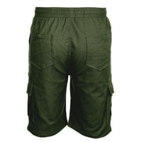Muške hlače Muški sport Pure Color Bange Casual Loose Sweatpats Kratke hlače za čišćenje vojske Green