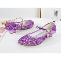 Ymiytan Girls Princess cipele sjaj Mary Jane Magic Tape Dance Cipele Hodanje pumpe Ležerne prilike udobnosti Purple 11.5c