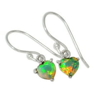 Srce - prirodni etiopski Opal Sterling Srebrna nakit nakita Alle-9238