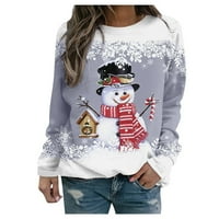 YoHome ženski pulover Top pahuljica snjegovića za snježnu pahuljicu Print Casual Sports 3D Print Active