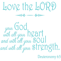 Deuteronomija 6: Vaš Bog sa svim srcem - vinilnim naljepnicama naljepnica - srednja - tirkizna