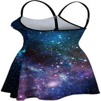 Space Galaxy Ženske ljetne haljine Ležerne prilike bez rukava za špabhetti haljina s-2xl