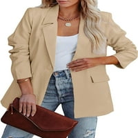 Singreal ženski ležerni bluže dugih rukava otvoreni prednji gumb radne kancelarije Blazer jakne sa džepovima