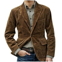 TAWOP Zimska odjeća za muškarce casual solid otključa s jednim grudima kardigan više-džepni kaput Brown