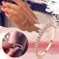 Mnjin Ženski prsten Rhinestone vjenčani nakit za prstenje veličine 5- Legura Poklon prst ruže zlato