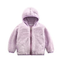 SkPabo Toddler Boy Girls Silene Jakne Slatka kaputi sa kapuljačom za bebe Zip up Jesen Zima Topla odjeća