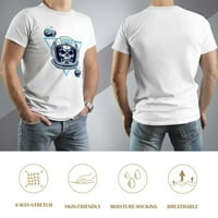 Astronaut lobanja planeti Poster muške grafičke majice Vintage kratki rukav sportski tee bijeli 2xl