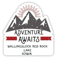 Wallingslock Red Rock Jezero Iowa Suvenir Vinilna naljepnica za naljepnicu Avantura čeka dizajn