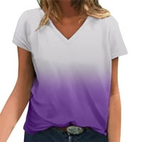 Ženske košulje Plus size Ženske košulje Dugi rukavi Žene Dnevni ljetni gradijent Ispiši V izrez Torbi