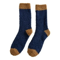 Clearsance Zimske muškarce Coral Fleece Socks Srednja cijev za spavanje kućište čvrste čarape