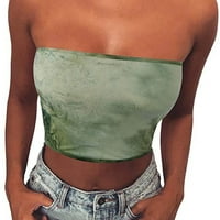 Aaiyomet Slatki ljetni vrhovi za žene čvrsti vrh rastezljive prsluk bez rukava bez rukava ženska ženska ženska bluza, zelena s