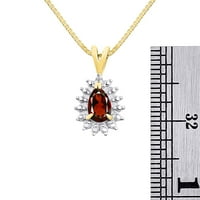 Nakit za žene Žuti pozlaćeni prsten za nakit, naušnica i privjesak Ogrlica dragi kamen i dijamanti kruška